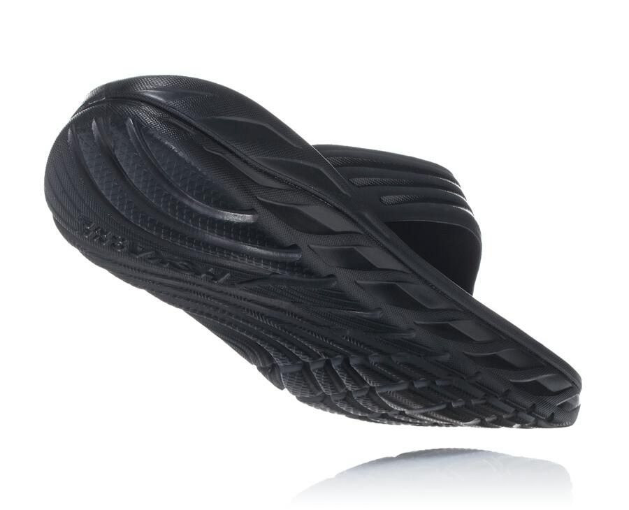 Hoka One One Mens Sandals - ORA Recovery Flip - Black - TPCE52849